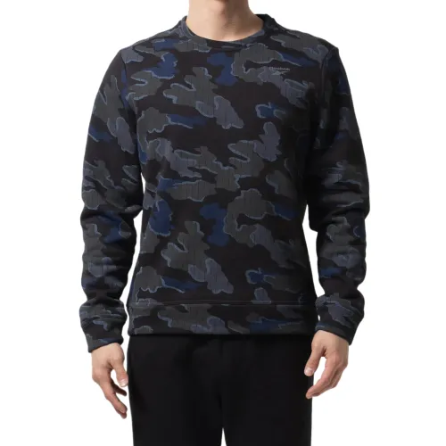Reebok Sweatshirts Men's Black Crew Neck Moderate Regular