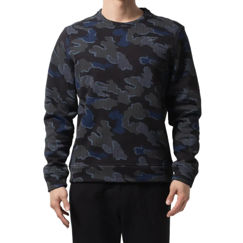 Reebok Sweatshirts Men's Black Crew Neck Moderate Regular
