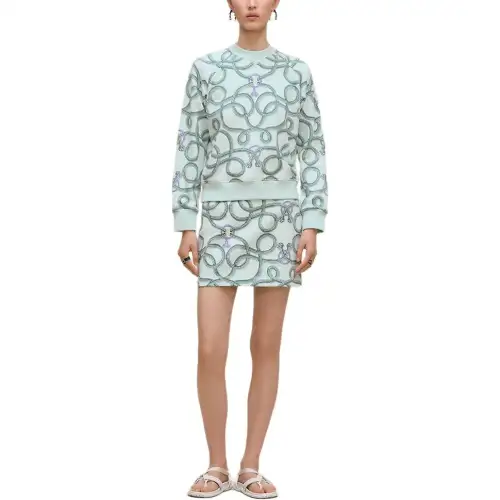 HERMES Sweatshirts Women's Blue Crew Neck Moderate