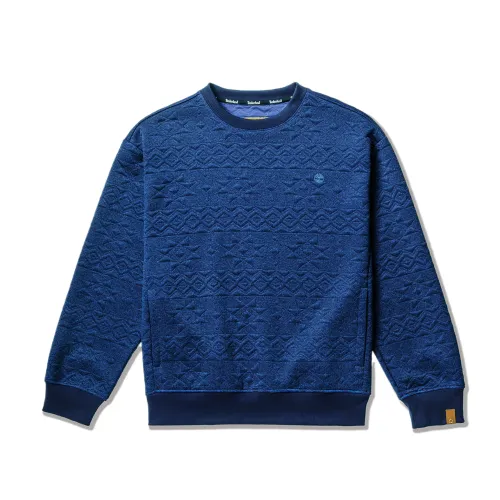 Timberland Sweatshirts Unisex Blue Crew Neck Moderate