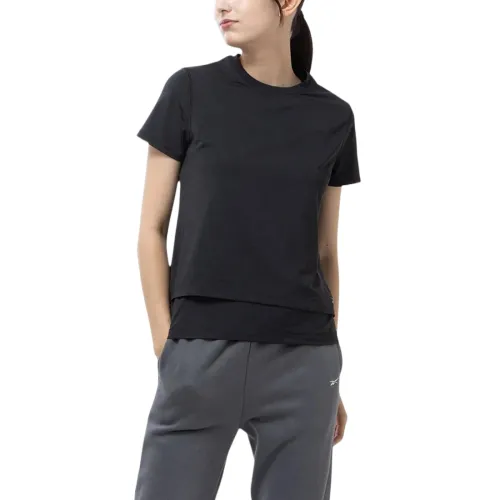 Reebok T Shirts Women's Black Crew Neck