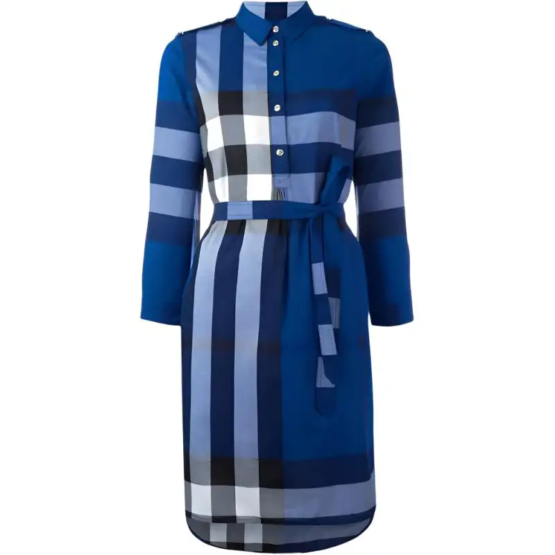 Burberry Long Sleeved Dress Women's Blue