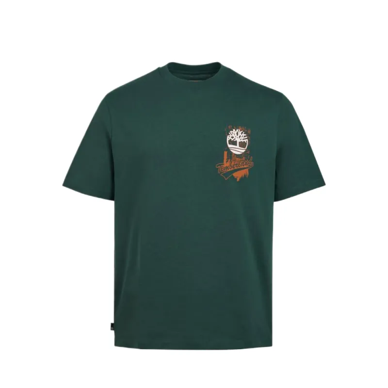 Timberland T Shirts Men's Green Crew Neck Moderate