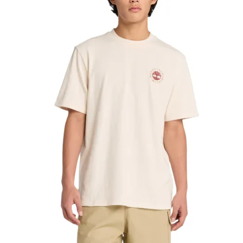 Timberland T Shirts Unisex White Crew Neck Moderate Straight Fit