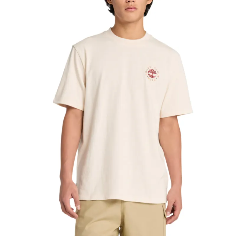 Timberland T Shirts Unisex White Crew Neck Moderate Straight Fit
