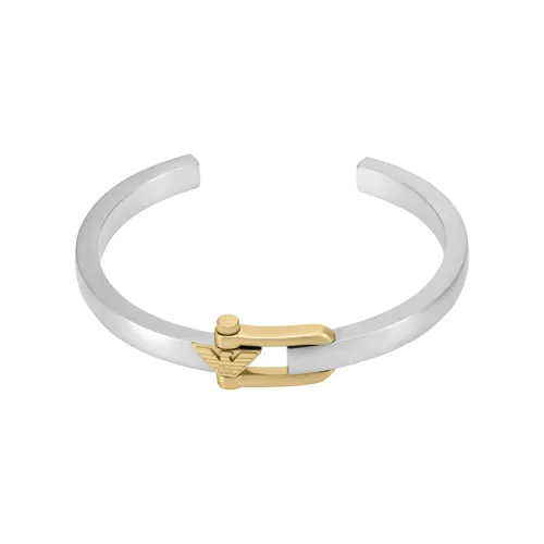 EMPORIO ARMANI Armani, classic fashionable trend two-color bracelet stainless steel, with your logo imprint, men's style