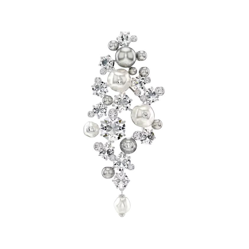 Женская брошь Swarovski (белая)