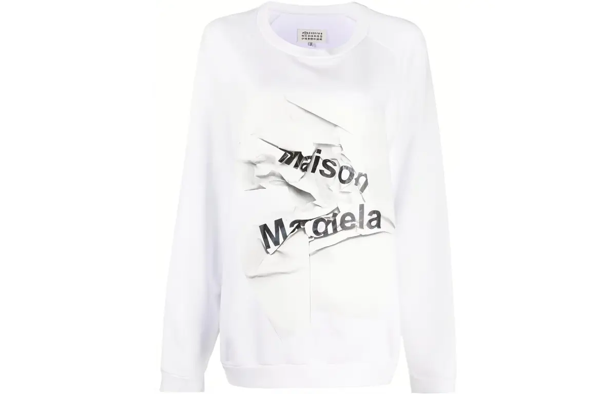 Maison Margiela Sweatshirts Women's White Crew Neck Moderate Regular