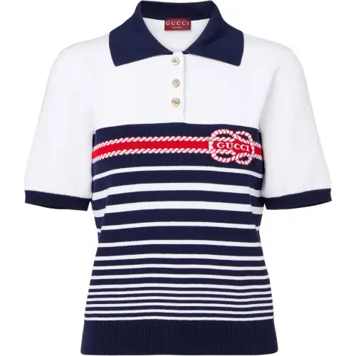 GUCCI FW25 Polo Shirt Women's Blue