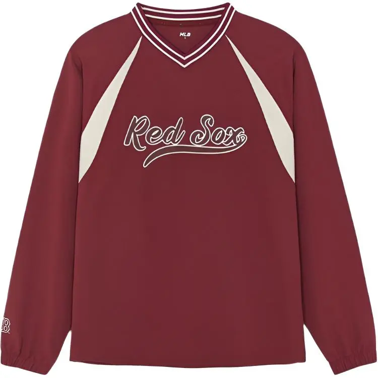 MLB Sweatshirts Men's Red V-neck Moderate