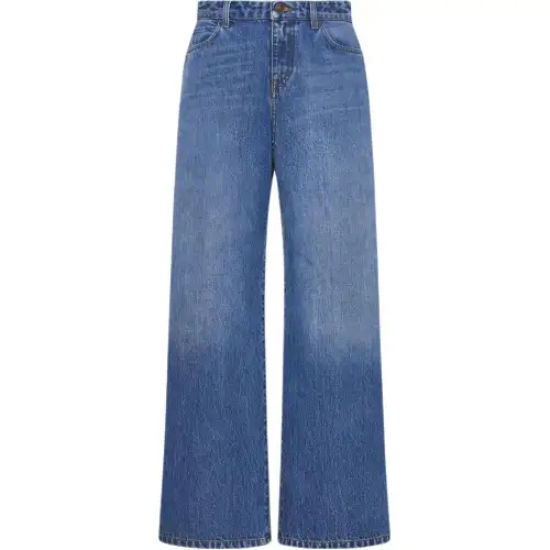 THE ROW Jeans Women's Blue Moderate Straight Fit Pants