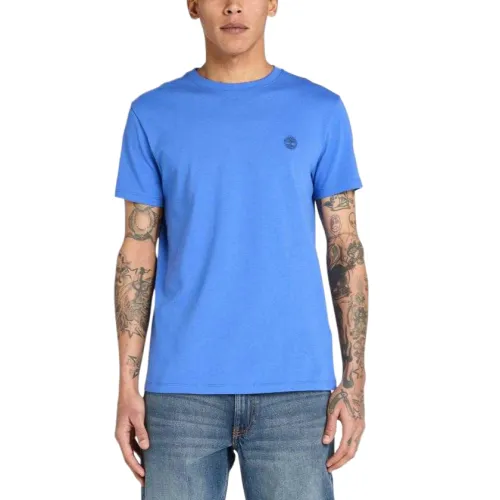 Timberland T Shirts Men's Bright Blue Crew Neck