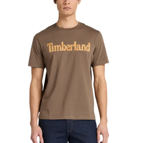 Timberland T Shirts Men's Coffee Crew Neck Moderate