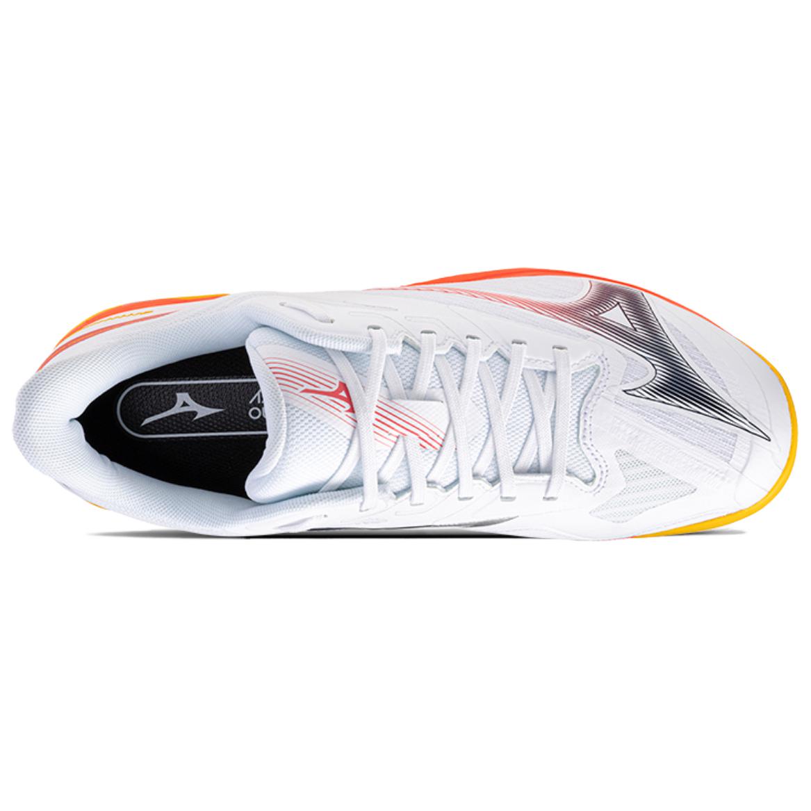 Mizuno WAVE EXCEED COURT Cushioning Slip Resistant Abrasion Resistant Low top Tennis Shoes Unisex White Orange