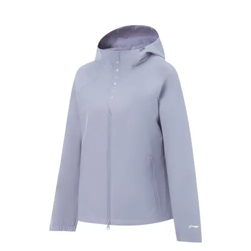 Li Ning Fitness Series Fleece Lined Thermal Windproof Loose Fit Hooded Athleisure Trench Coat Women's