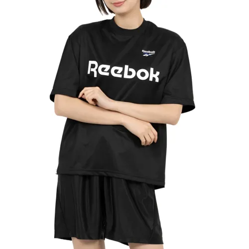 Reebok T Shirts Unisex Black Crew Neck Moderate