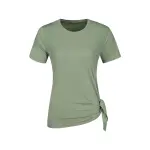 ASICS Yoga T Shirts Women's Green Crew Neck Moderate