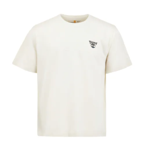 Timberland T Shirts Unisex Ivory White Crew Neck Moderate