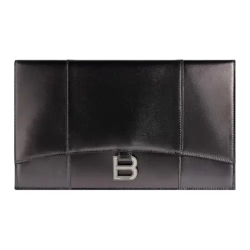 Balenciaga Smooth Calfskin Clutch Women's Dark Gray