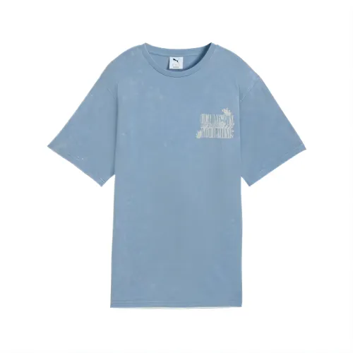 PUMA T Shirts Women's Blue Crew Neck Moderate