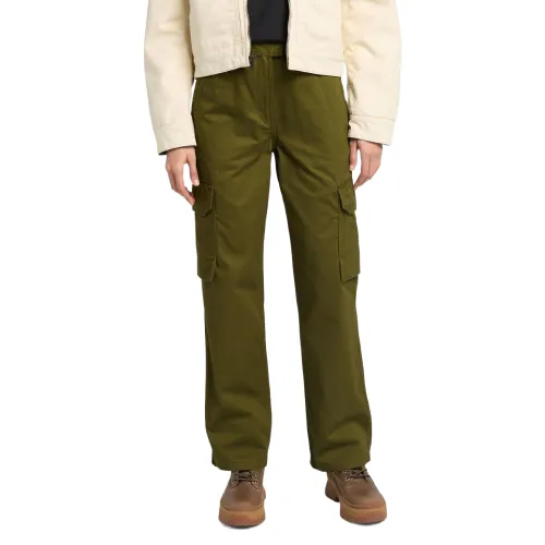 Timberland Cargo Pants Women's Olive Green Moderate Straight Fit Pants