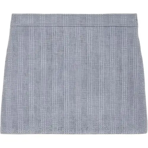 GUCCI Wool Tweed Mini Skirt 'Blue Stone'
