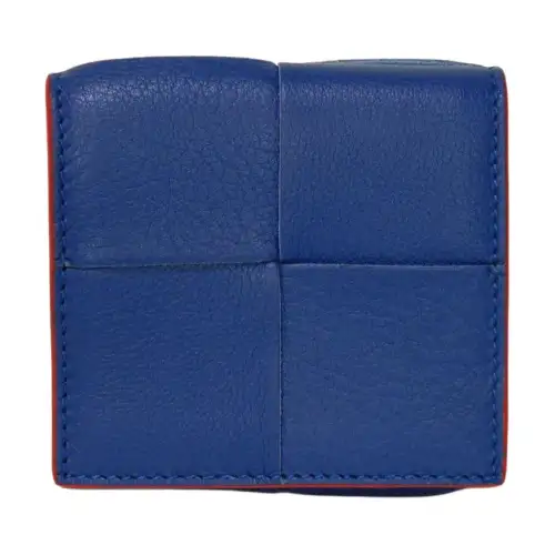 Bottega Veneta Lambskin With Calfskin Coin Purse Wallet Men's Blue