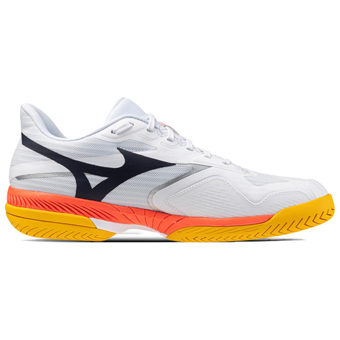Mizuno WAVE EXCEED COURT Cushioning Slip Resistant Abrasion Resistant Low top Tennis Shoes Unisex White Orange