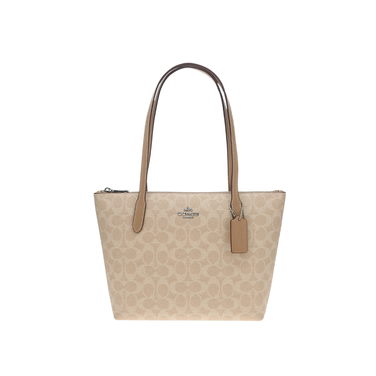 Женская сумка тоут COACH Fiona 24 (бежевая)