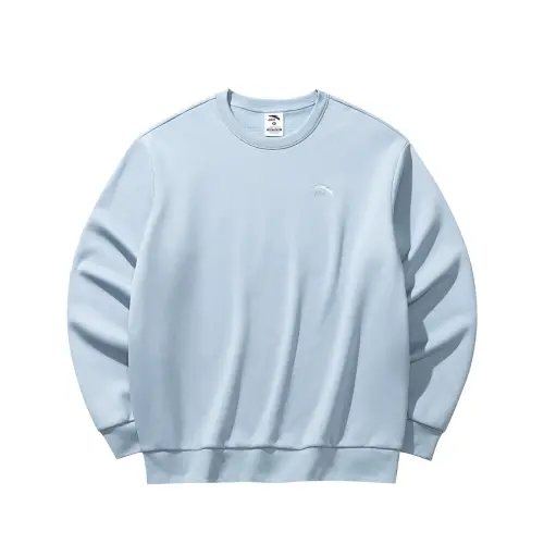 Anta Life Collection Outdoor Fleece Lined Thickened Logo Print Crew Neck Pullover Sweatshirt Men's