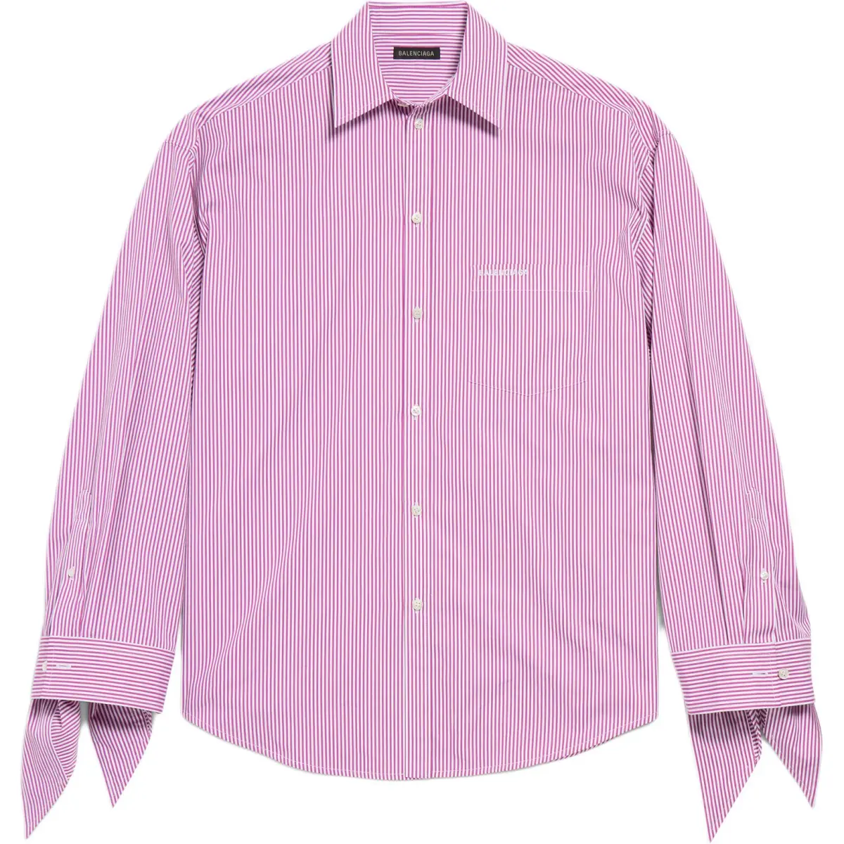 Balenciaga Pinstriped Knott Cuffs Shirt
