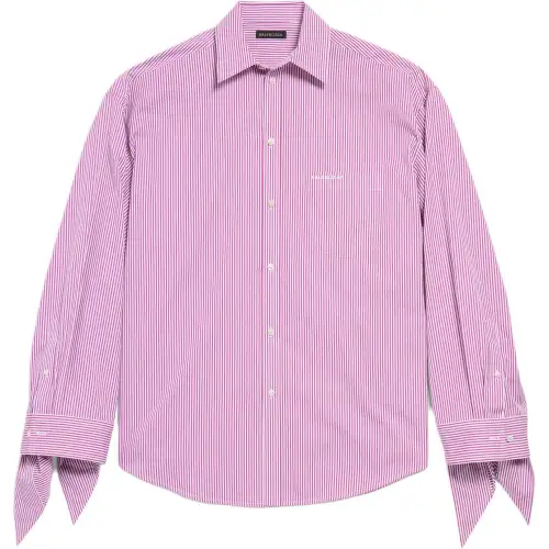 Balenciaga Pinstriped Knott Cuffs Shirt