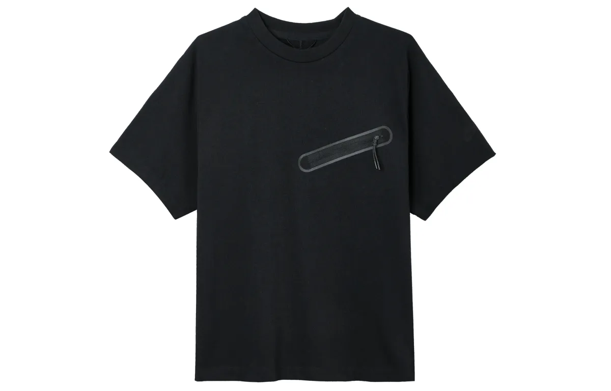 Nike T-Shirts Men's Black Crew Neck Moderate Straight Fit