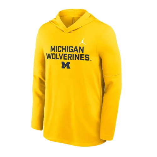 Jordan Michigan Sideline Men's Jordan Brand Dri-FIT College Long-Sleeve Hooded Top