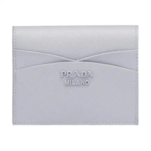 PRADA Saffiano Leather Wallet Women's Blue