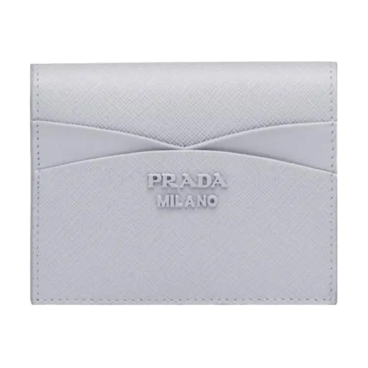 PRADA Saffiano Leather Wallet Women's Blue
