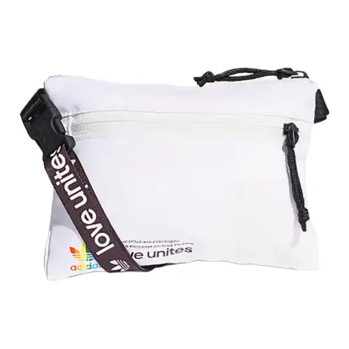 Adidas Originals Trefoil Polyester Shoulder Bag, Crossbody Bag Unisex White