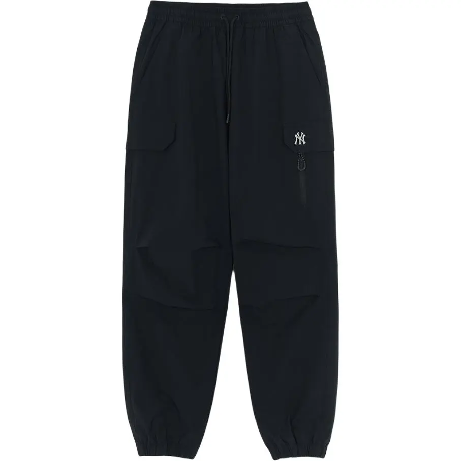 MLB Knitted Sweatpants Men's Black Moderate Cuffed Pants