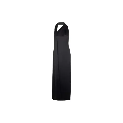 LOEWE One Shoulder Satin Scarf Detailed Dress