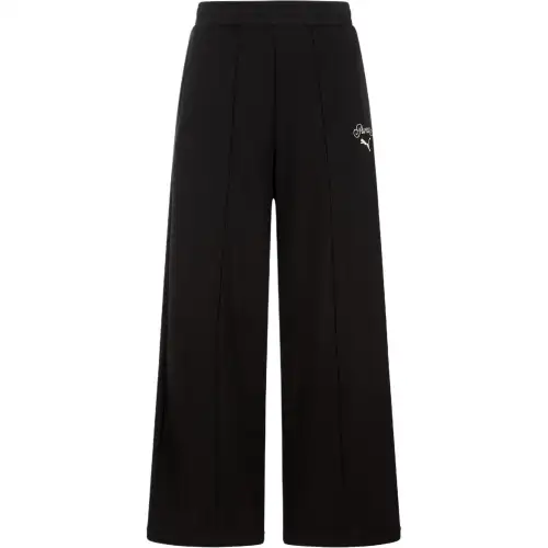 PUMA Casual Pants Women's Black Moderate Wide Leg Pants