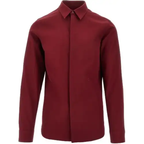 GUCCI Shirts Men's Dark Red Lapel Moderate Other
