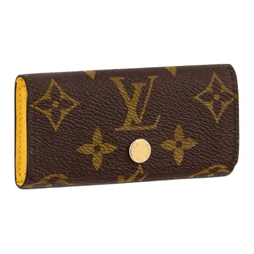 LOUIS VUITTON Monogram Canvas Key Pouch Women's Yellow/Brown