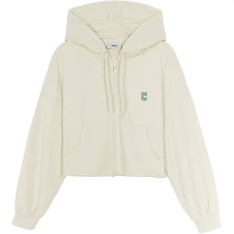 MLB Jackets Women's Cream Hooded (Non-detachable) Moderate