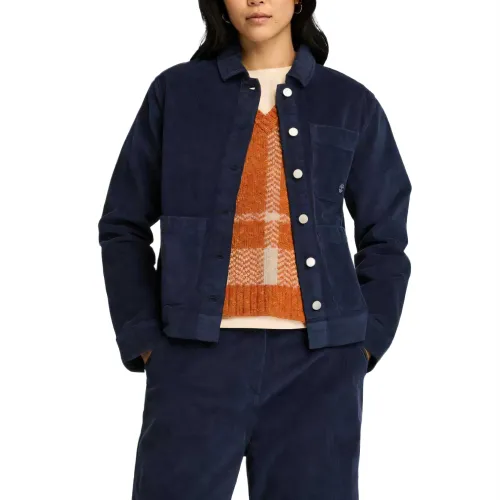 Timberland Jackets Women's Dark Blue Lapel Moderate Workwear
