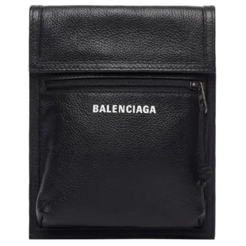 Balenciaga Cow Leather Shoulder Bag, Crossbody Bag Unisex Black