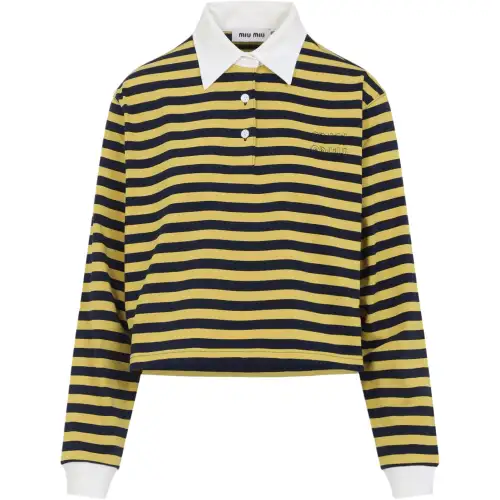 MIU MIU Long-sleeve, polo, with embroidery