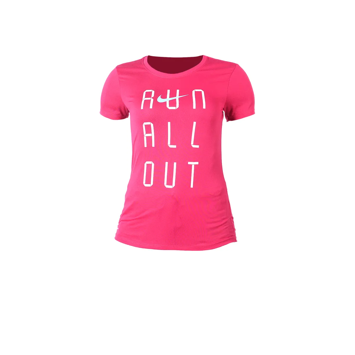 Nike T-Shirts Women's Pink Purple Crew Neck Moderate Nipped-in Waist