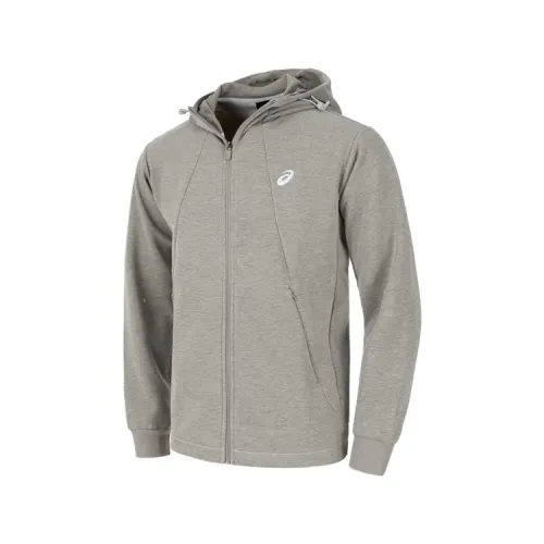 ASICS Jackets Men's Gray Coffee Hooded Moderate Other