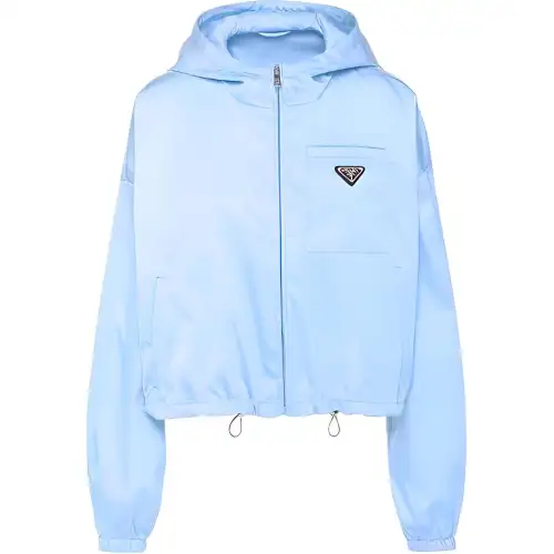 PRADA Re Nylon Cropped Jacket Celeste Blue
