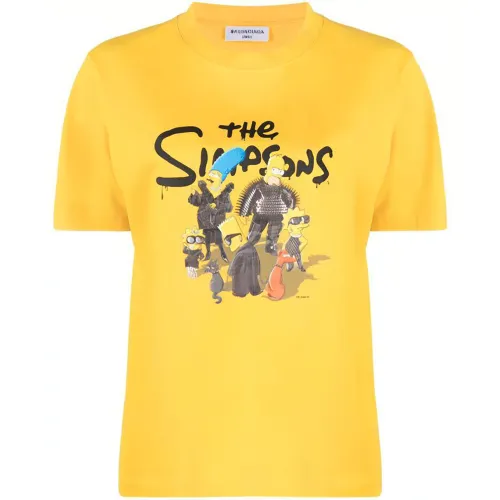 Balenciaga X The Simpsons Women'ss Small Fit T Shirt Yellow